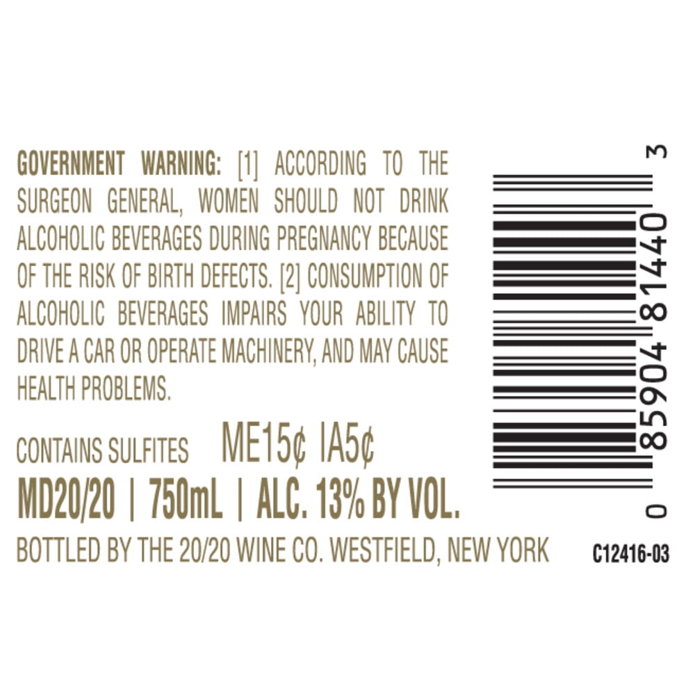 Md 20/20 Red Grape New York Flavored Wine, 750 ml Bottle, 13% ABV