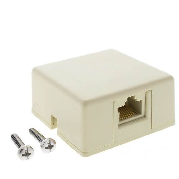 Leviton 40278-KI Ivory Keyed Surface Mount 8P8C Telephone Jack