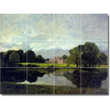 Ceramic Tile Mural-John Constable Country Painting 221. 17" w x 12.75" h using (12) 4.25 x 4.25 ceramic tiles