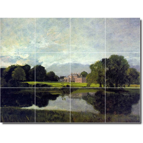 Ceramic Tile Mural-John Constable Country Painting 221. 17" w x 12.75" h using (12) 4.25 x 4.25 ceramic tiles