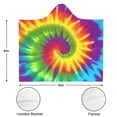 thumbnail image 3 of Wearable Blanket,Colorful Rainbow Tie Dye Spiral Pattern Hooded Wearable Flannel Blanket for Adults & Teens,Winter Poncho Shawl Wrap Cape Cozy Anti-Pill,50"x60", 3 of 5