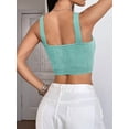 thumbnail image 4 of Women'S Sleeveless Crop Tops Ribbed Square Neck Cropped Tank Top Green XL, 4 of 7