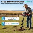thumbnail image 2 of Displacement 63CC Petrol Gas Powered Earth Digger, Auger Post Hole Digger Drill Auger, for Digging Holes Planting Trees, 2 of 7