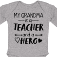 thumbnail image 4 of Inktastic My Grandma is a Teacher and a Hero Boys or Girls Long Sleeve Baby Bodysuit, 4 of 5