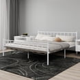 thumbnail image 2 of NNV King Size Metal Platform Bed Frame with Headboard Sturdy Steel Slats Support,White, 2 of 6