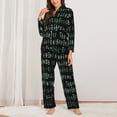 thumbnail image 2 of Picia Hieroglyphic Symbols Pattern Women’s Long-Sleeve Sleepwear Set - Soft 2-Piece Loungewear with Pockets, Comfy PJs for Relaxing Nights-Medium, 2 of 7