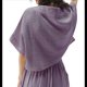 thumbnail image 3 of Blusas Casuales de Corta con Cuello en V para Mujer, Blusas Lisas de Gran Tamaño Púrpura un Tamaño, 3 of 7
