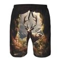 thumbnail image 3 of Balery Enchanted Deer In Cave Traje de Baño Estilo Hawaiano para Hombre, Shorts de Secado Rápido con Bolsillos-X-Large, 3 of 6