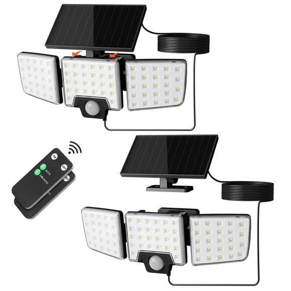 Lepro Solar Motion Sensor Light Outdoor, 1000LM 6500K Bright Solar Lights Outdoor, Separate Solar Panel, 2 Modes, Remote Control,