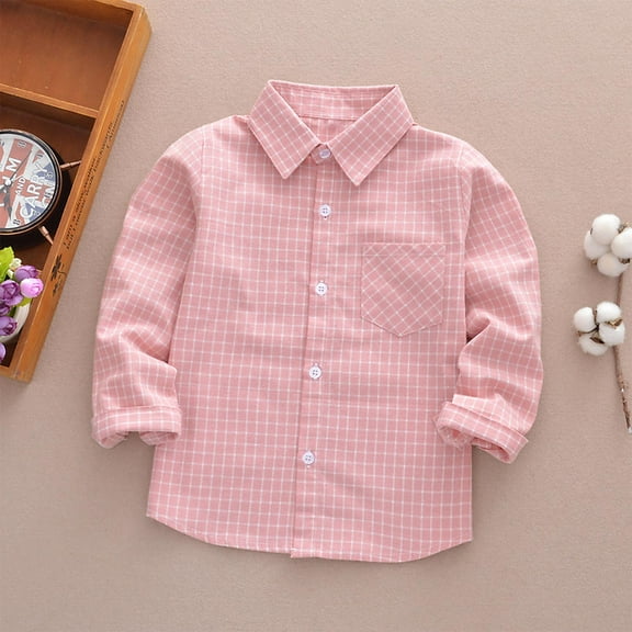 Timegard Baby Boys Clothes Kids Plaid Long Sleeve Button up Dress Shirt Casual Cotton Comfy Clothing Fall