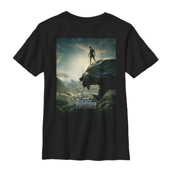 Boy's Marvel Black Panther 2018 Epic View Graphic Tee Black X Large