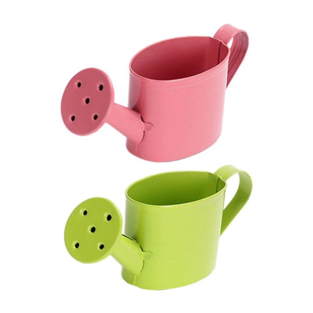 2pcs Kids Mini Watering Kettle Toys Mini House Flower Watering Kettle Decors