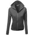 thumbnail image 1 of FashionOutfit Women's Slim Fit Cotton Base Basic Casual Zip Up Thermal Hooded Jacket, 1 of 1