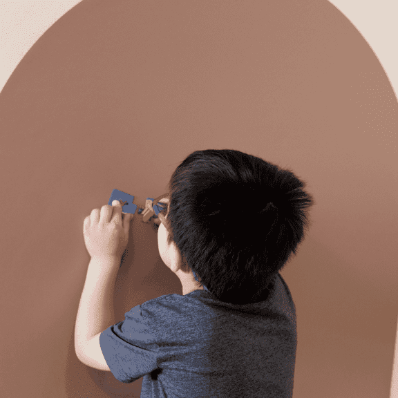 24"x46" Magnetic Mocha Arch Chalkboard Decal with Magnetic Tangram