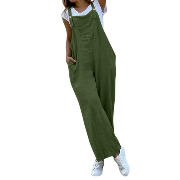 TYGHBN Women's Casual Sleeveless Dungarees Loose Long Jumpsuit Pants Trousers Overalls Women Casual Pants Petite Pants Women Casual Short Soft Pants Women Casual Womens Lightweight Pants Casual Pants