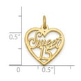 thumbnail image 3 of Finest Gold 10C338 10K Sweet 15 In Heart Charm  Yellow, 3 of 3