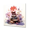 thumbnail image 2 of Designart "Spiritual Stones amidst Pink Zen Blossoms IV" Food & Beverage Wall Art - Traditional Pink Fruits Bedroom Canvas Wall Art, 2 of 6