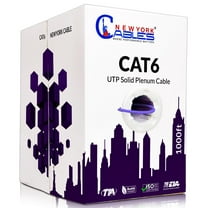 NewYork Cables Cat6 Plenum CCA 1000ft Bulk Ethernet Network LAN Cable UTP 4Pairs 550MHz 23AWG Purple