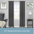 thumbnail image 2 of Kenney Ciara Standard Steel Decorative Window Curtain Rod, 28-48" Adjustable Length, 5/8" Dia., Matte Black, 2 of 5