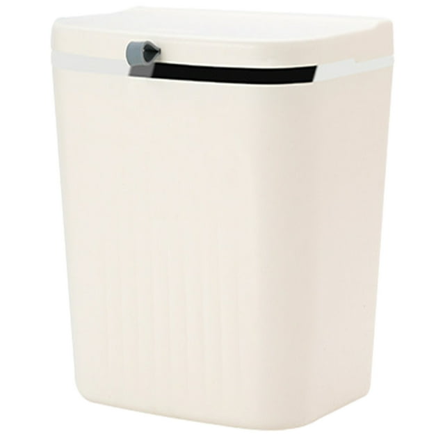 Under-Cabinet Hanging Trash Can with Lid - Space-Saving Kitchen/Bathroom Garbage Bin for RV or Compact Areas