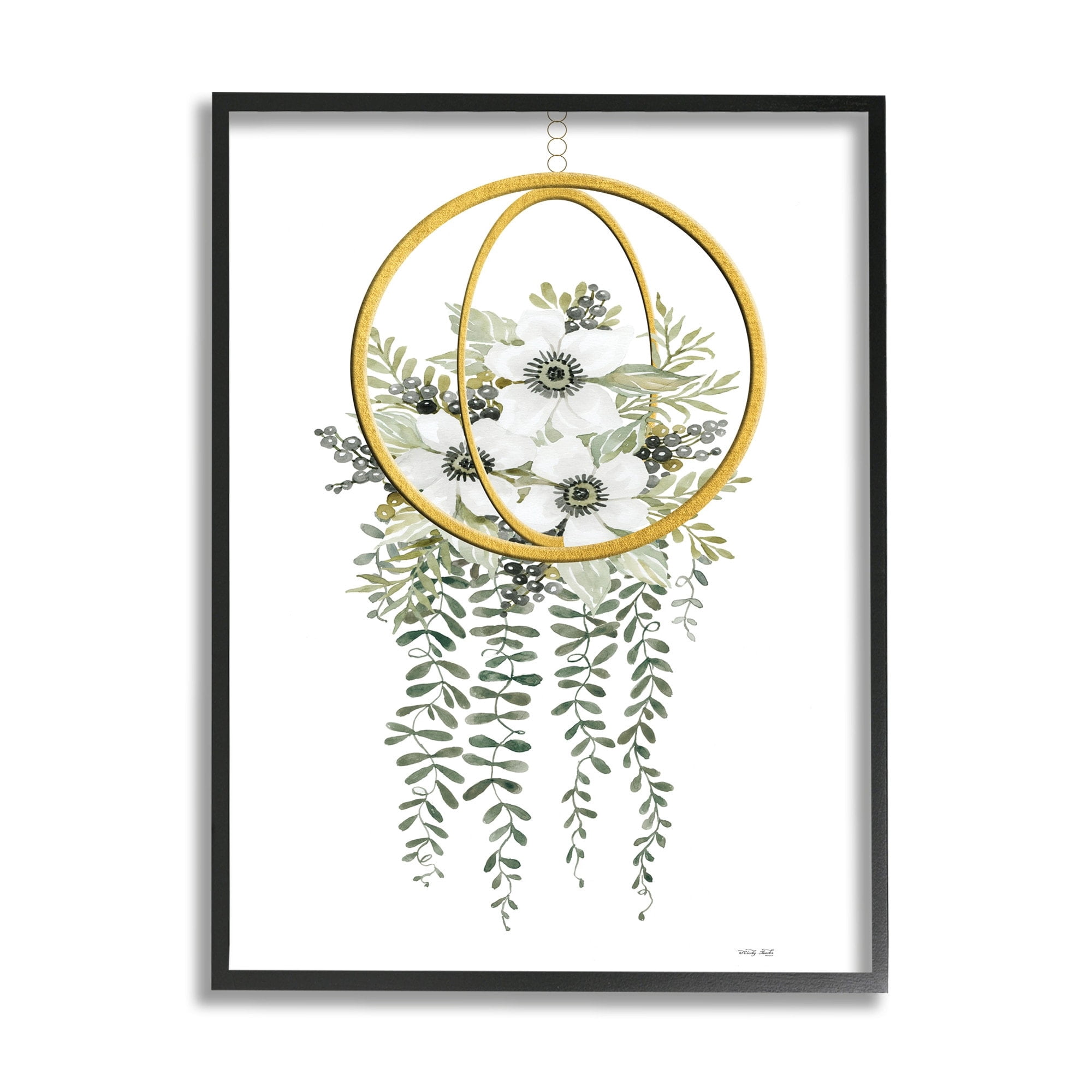 Stupell Industries White Floral Poppies Vines Indoor Modern Planter Design by Cindy Jacobs