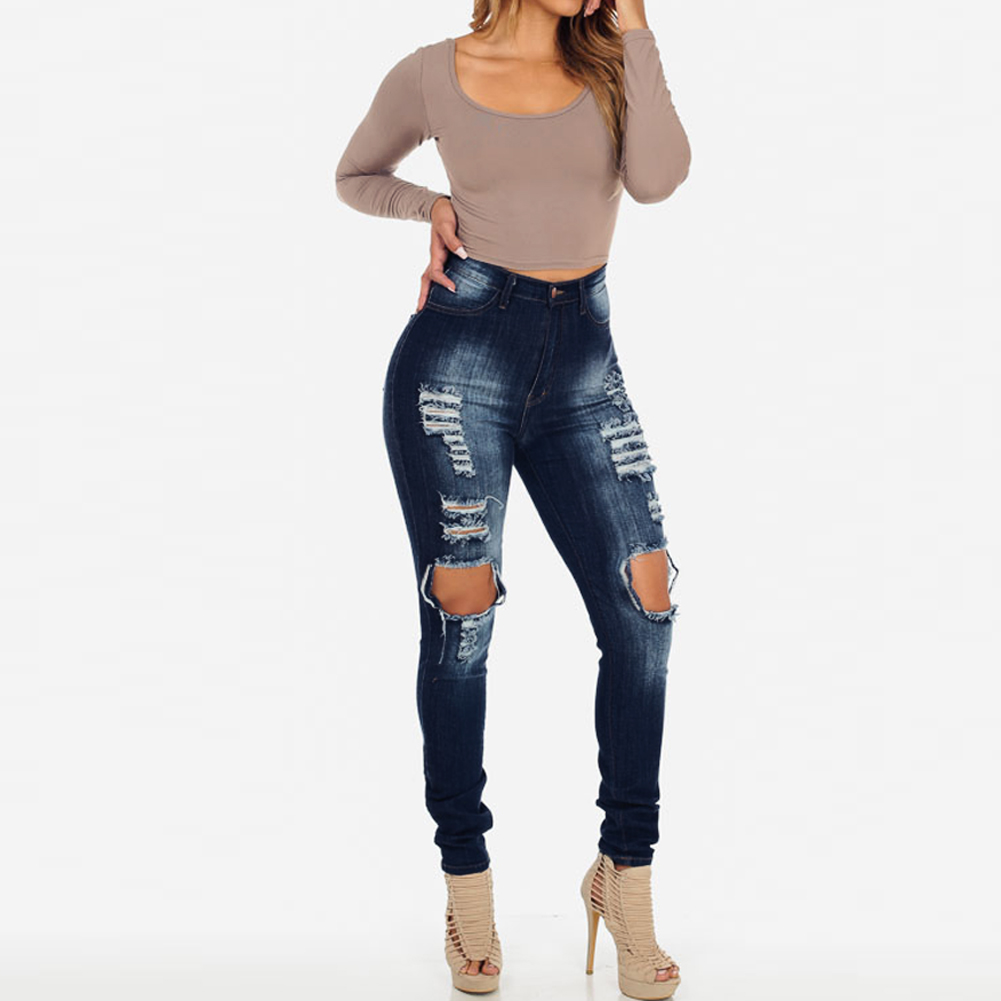 Jasmine Women Ripped Jeans Big Holes 