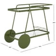 thumbnail image 3 of SAFAVIEH Zunia 2-Tier Metal Kitchen Serving Cart, Green/Clear, 3 of 15