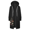 thumbnail image 4 of Veste à Capuche à Fermeture Éclair Décontractée à Imprimé Floral pour Femmes, 4 of 6