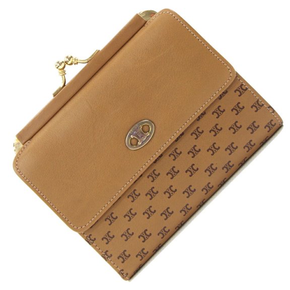 Pre-Owned Celine Tri-fold Wallet Brown Leather Compact Old Women's CELINE (Good)