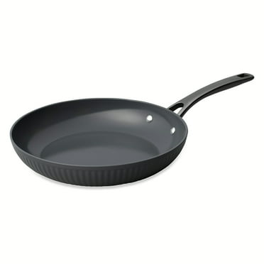 Thyme & Table Signature Ribbed 10" Fry Pan Non-Stick- Grey