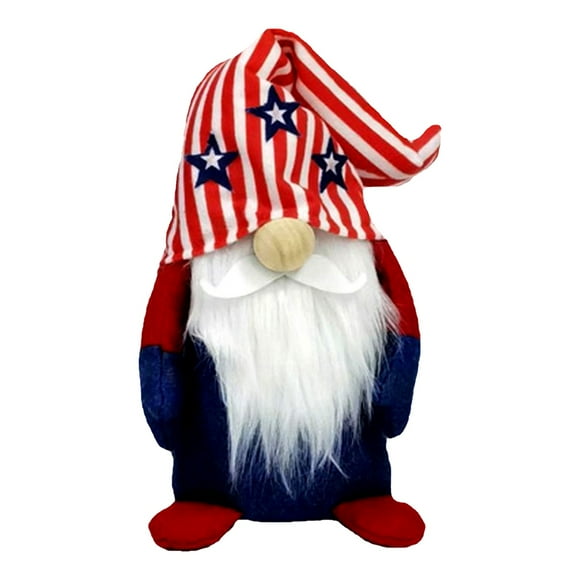 4th Of July Patriotic Gnome Dolls, Red/White/Blue, Cloth/Cotton, for Memorial Day/Independence Day/Home Deco