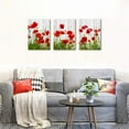 thumbnail image 3 of Canvas Wall Art for living room bathroom Wall Decor for bedroom kitchen artwork Canvas Prints green plant red flowers painting 12" x 16" 3 Pieces Modern framed office Home decorations family picture, 3 of 6