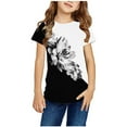 thumbnail image 2 of Penkiiy T-Shirts Garçons Filles Imprimés 3D Graphiques Col Rond Manches Courtes pour Enfants 3-4 Ans Blanc, 2 of 5