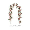 thumbnail image 3 of Kugisaki Christmas Decoration Christmas Artificial Decorative Rattan Holiday Hanging Garlands Faux Christmas With Red Berries For Stairs Wall Fireplace Mantel Indoor Outdoor Decor, 3 of 6
