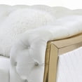 thumbnail image 4 of Modern Ivory Velvet 33"H x 90"W x 35"D Sofa with Button Tufting and Durable Construction, 4 of 10