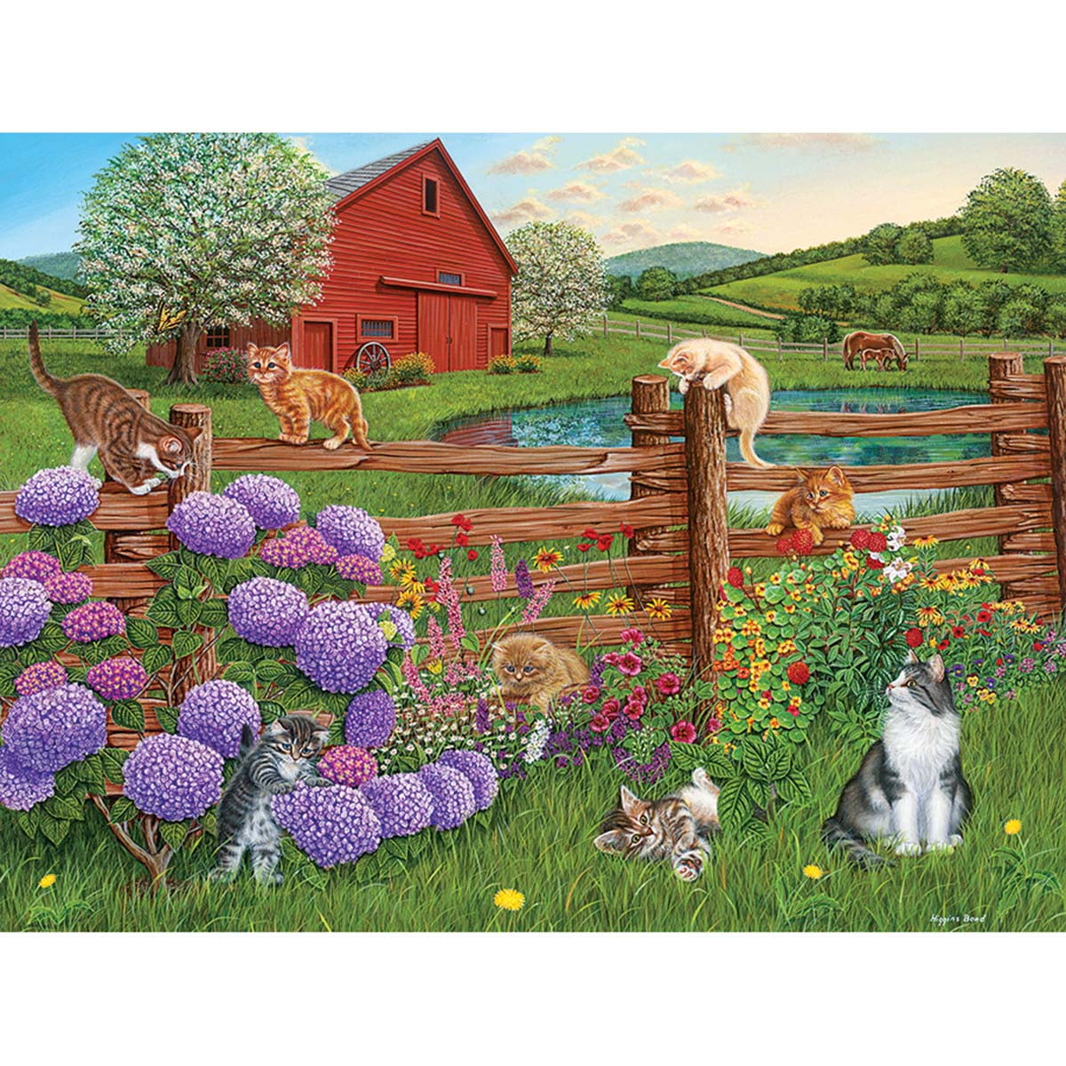 farm cats 275 piece easy handling jigsaw puzzle cobble