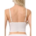 thumbnail image 3 of INSPIRE CHIC Women's Lace Camisole Plunge Sheer Sleeveless Strap Tank See Through Mesh Back with Thin Cup XS White, 3 of 5