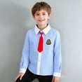 thumbnail image 7 of NAISIBABY Boys Button-Up Shirt, Cotton Long Sleeve Collared Kids School Uniform Shirt Red 15T, 7 of 7