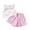 Pink, variant on Cethrio Girls Casual Outfit Sets, Fashion 2 Piece Short Sleeve T-shirts and Shorts Sets Pink Size 7-8T