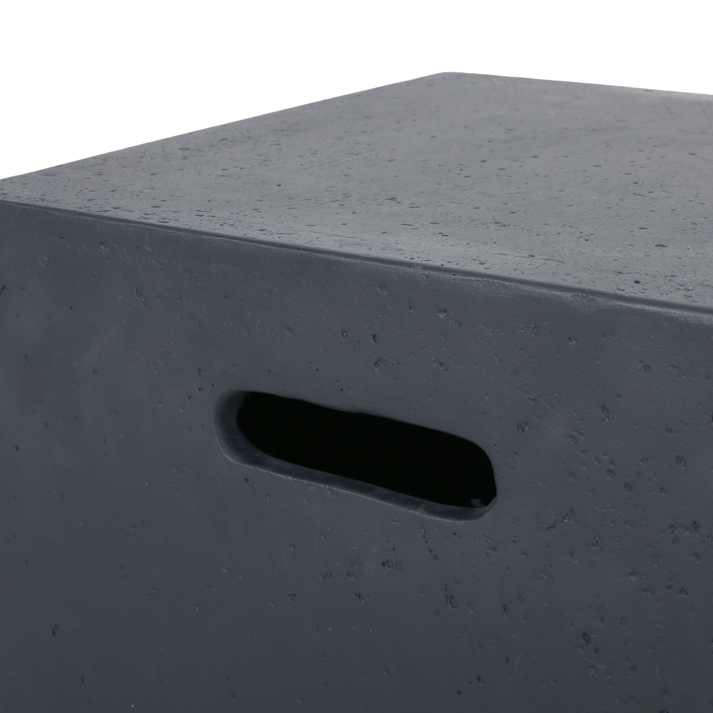 Mayfair Lightweight Concrete Outdoor Tank Holder Side Table, Dark Gray