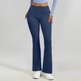 thumbnail image 2 of Women's Workout Flared Leggings High Waisted Bootcut Yoga Pants Casual No Front Seam Tummy Control Stretchy Butt Lifting Yoga Pants, 2 of 6