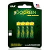 GoGreen Power (24012) Eco Friendly Alkaline AAA Batteries - No Lead, Cadmium or Mercury - Pack of 4