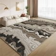 thumbnail image 1 of Abstract Gray Brown Rug 3x5 Small Area Rugs Fluid Wavy Stripes Rugs Ultra Soft Non Slip Washable Low Pile Carpet for Gameroom Bedroom Living Room Playroom Home Décor, 1 of 7