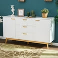 thumbnail image 2 of S&W Buffet Sideboard with 2 Doors & 3 Drawers for Entryway, Office, Living Room-White, 2 of 6