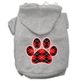 thumbnail image 5 of Pet Dog  Cat Hoodie Screen Printed, "Red Argyle Paw", 5 of 10