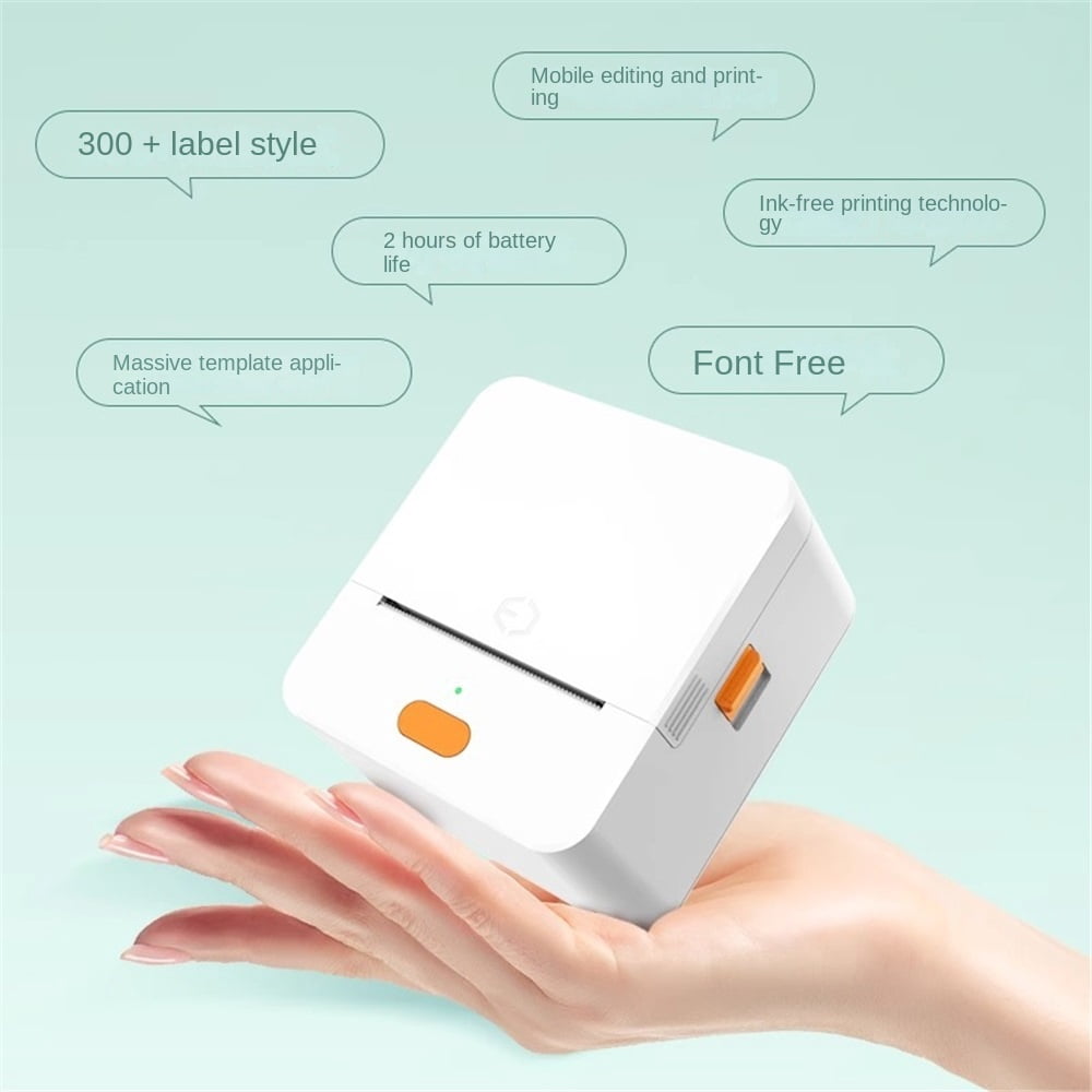 Small label printer multi-function wireless Bluetooth portable sticker barcode printer,White