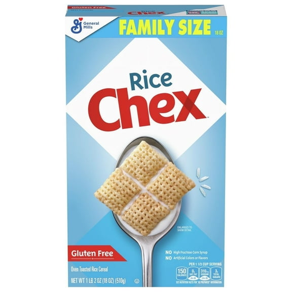 General Mills Rice Chex Cereal, 18 oz, Rice Chex Cereal, General Mills Rice Chex, 18oz Cereal, Gluten-Free Cereal, Healthy Breakfast