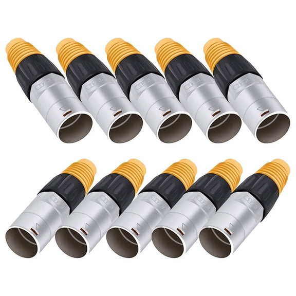 10PCS RJ45 Waterproof Panel Connector, Cat5e Ethernet Socket, Metal Ethernet Cable Connector for Industrial Home Network