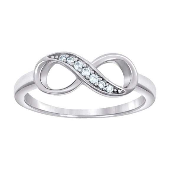 925 Sterling Silver Womens Cubic Zirconia Infinity Ring 7.2x2.1mm Wide Size 8 Ring for Women