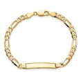 thumbnail image 4 of Diamond2Deal 10K Yellow Gold Figaro Chain Link ID Bracelet for Men 8", 4 of 6